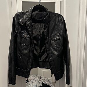 Women's Black Faux Leather Jacket